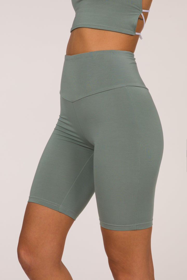 Parvati High Rise Biker Shorts - Sage