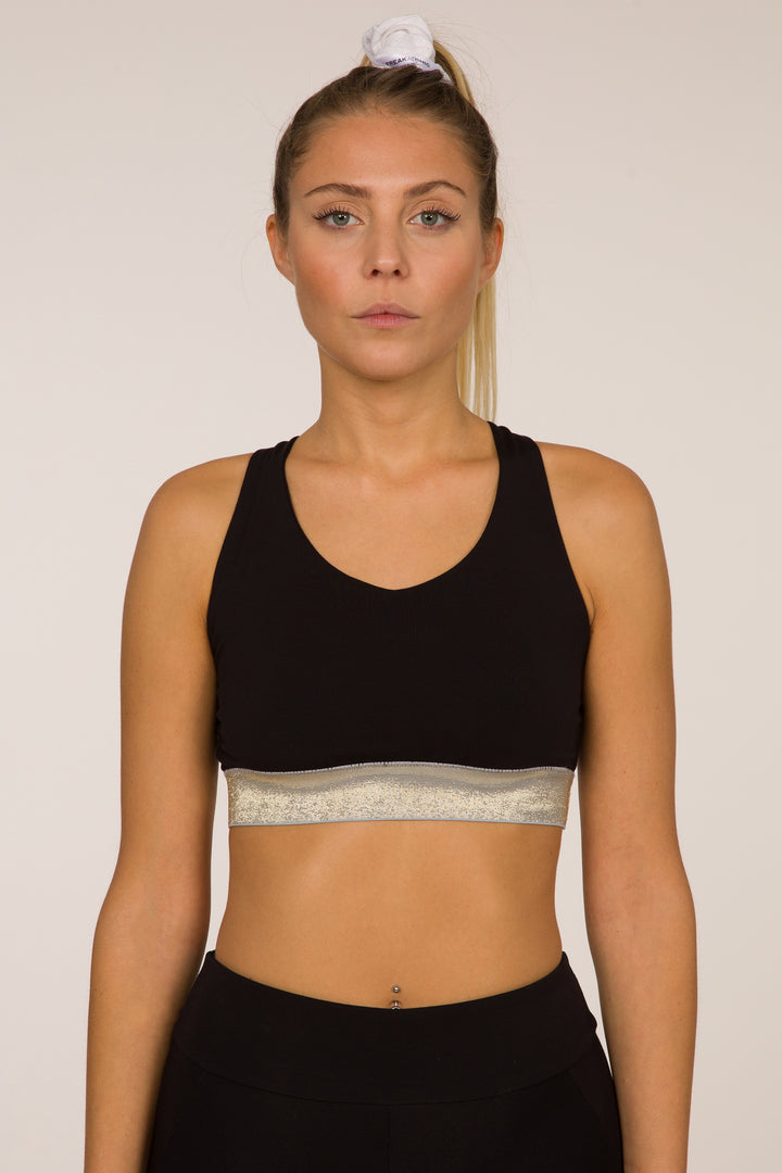 NY Sport Bra - Black/Silver