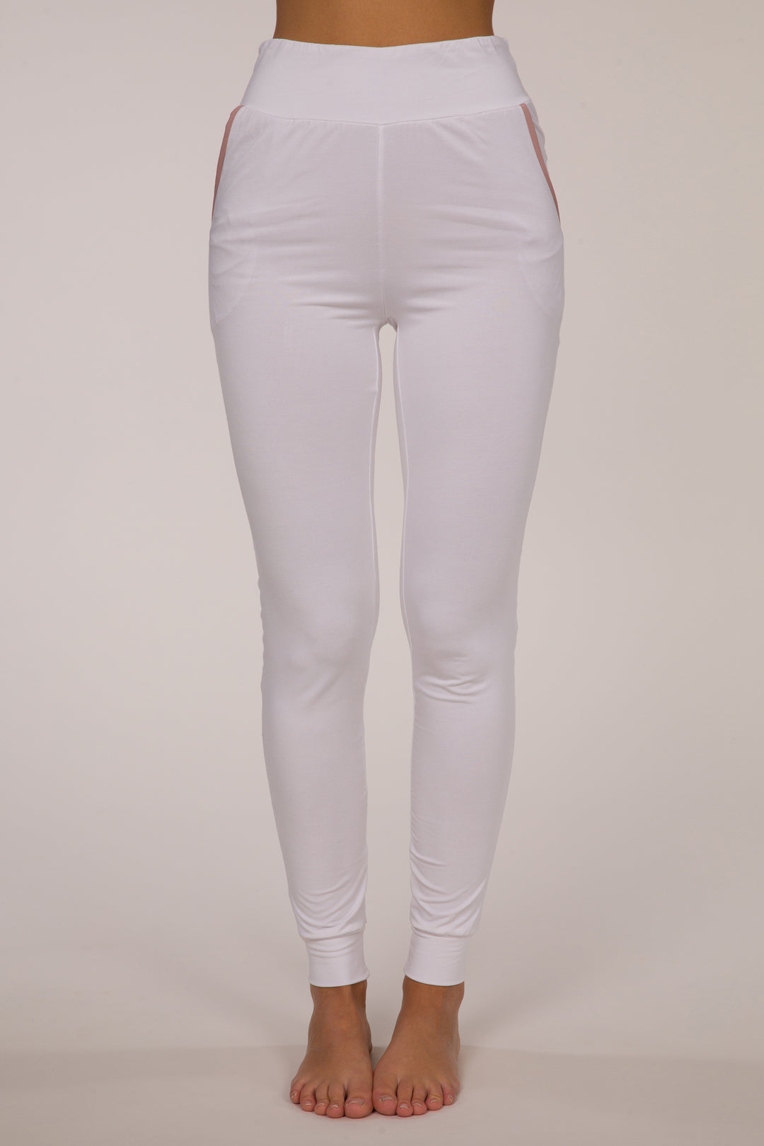 Florentine Jogger Pants - White/Pink