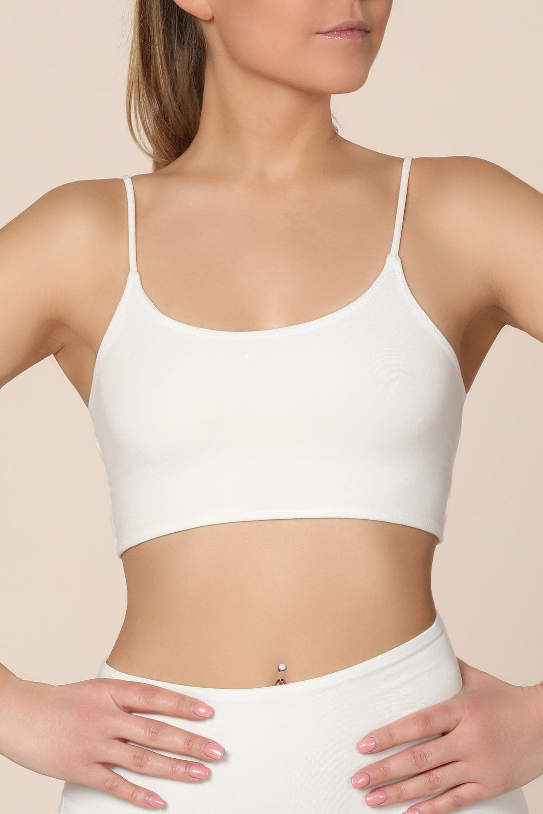 Yama Sport Bra - White/White