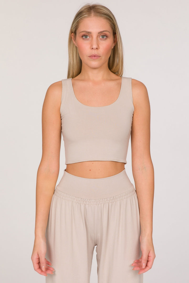 Fit Crop Tank Bra - Ice