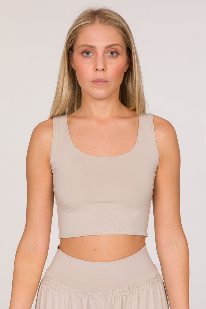 Fit Crop Tank Bra - Ice