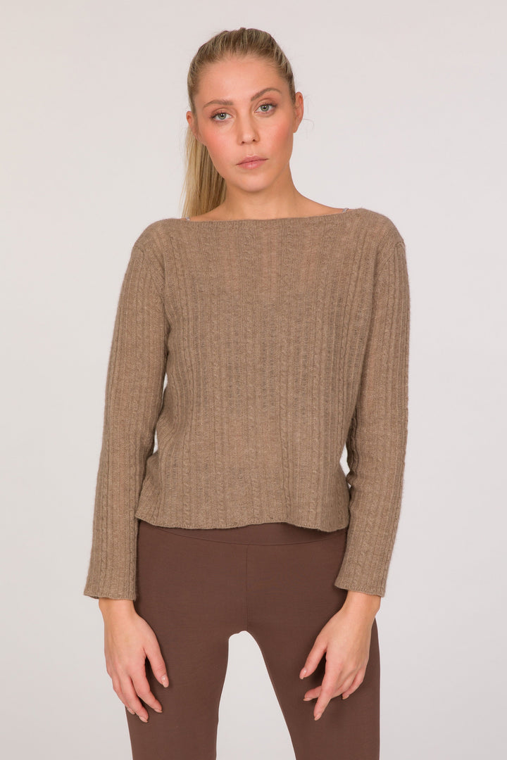 Dalai Eco-Cashmere Cable Knit Jumper - Dark Beige