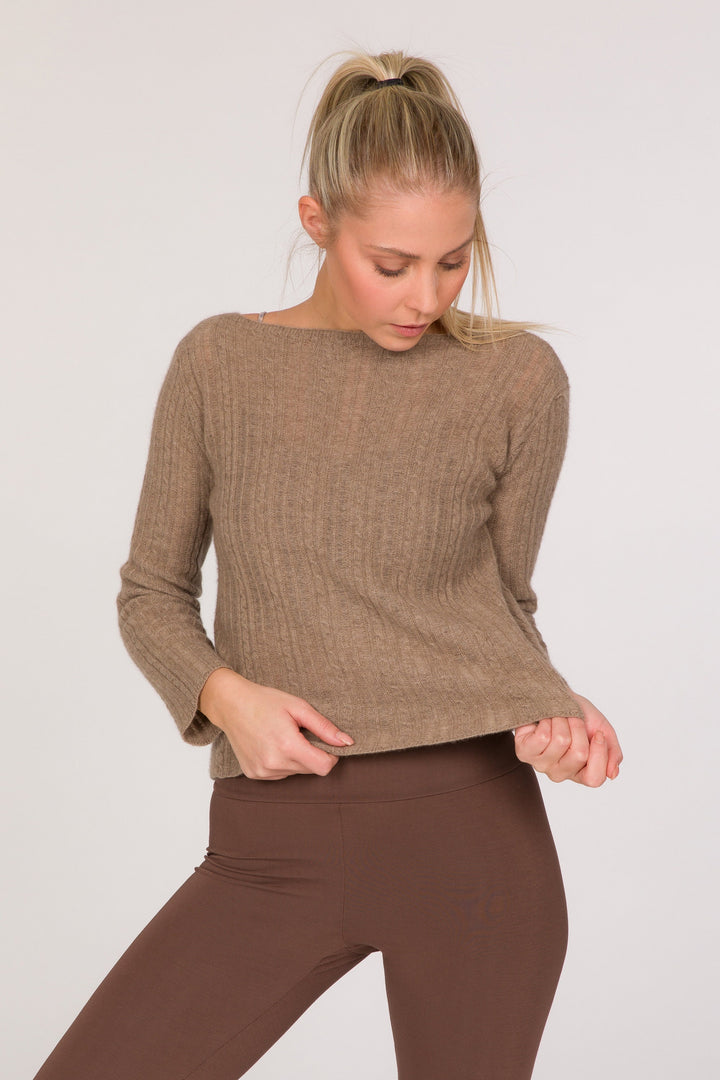 Dalai Eco-Cashmere Cable Knit Jumper - Dark Beige