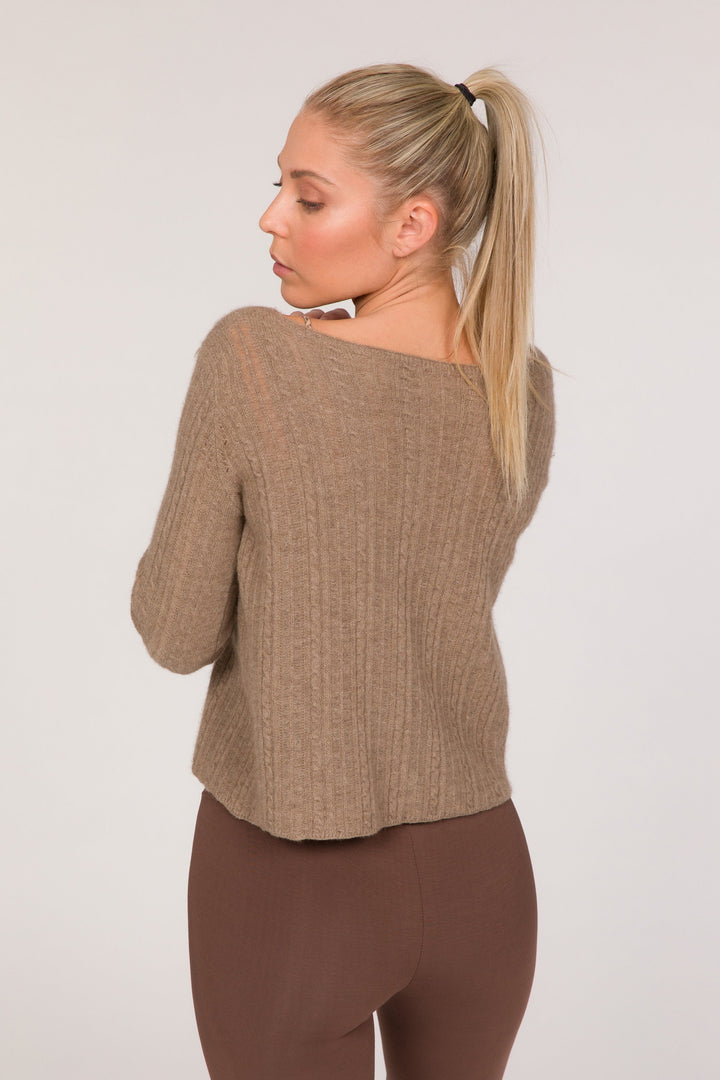 Dalai Eco-Cashmere Cable Knit Jumper - Dark Beige