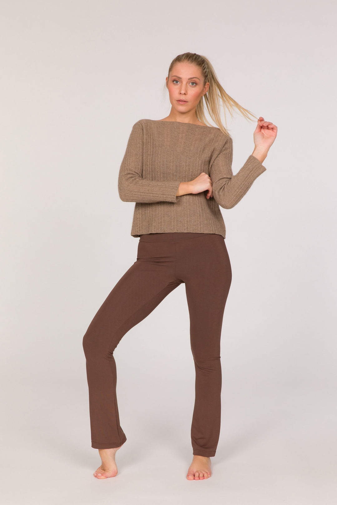 Dalai Eco-Cashmere Cable Knit Jumper - Dark Beige